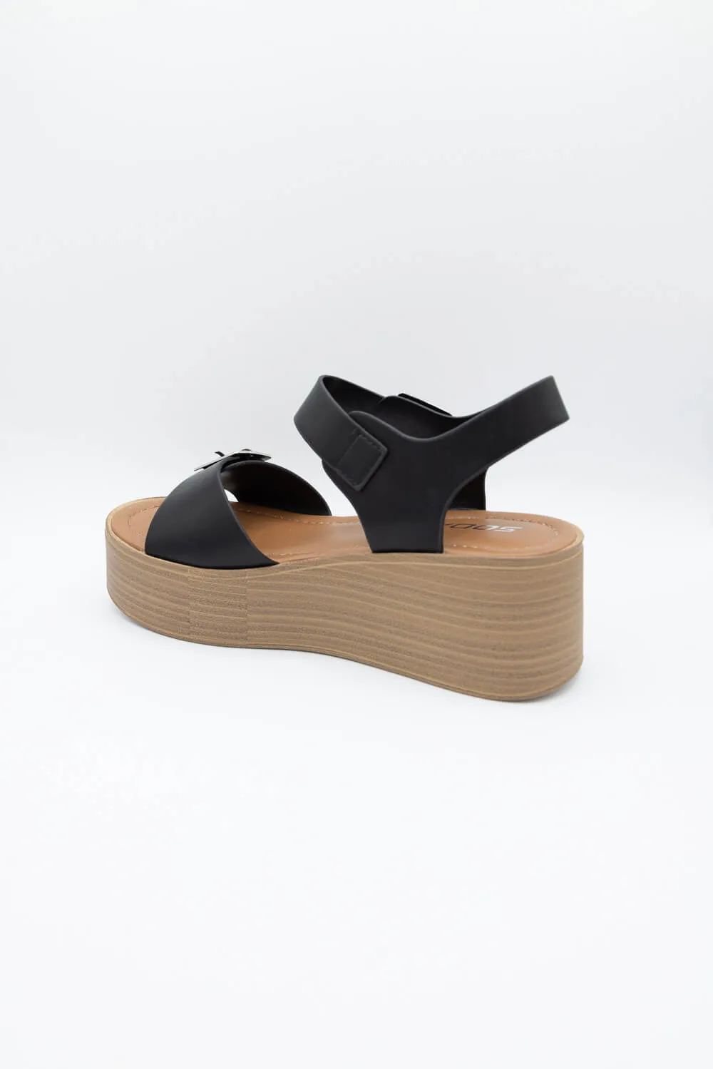 Soda Dorina Buckle Platform Sandals for Women in Black | DORINA-S BLACK sold by Glik’s product image thumbnail 3