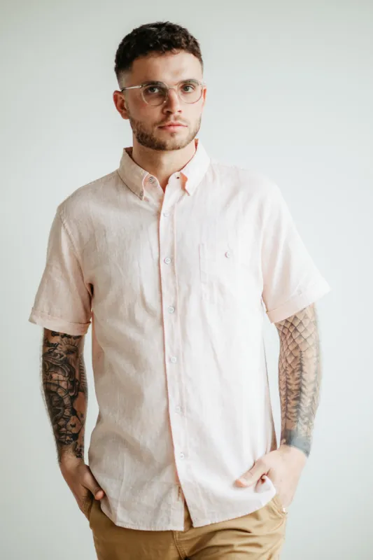 Weatherproof Vintage Linen Button Down Shirt for Men in Orange | S244612GK-TOPAZ sold by Glik’s