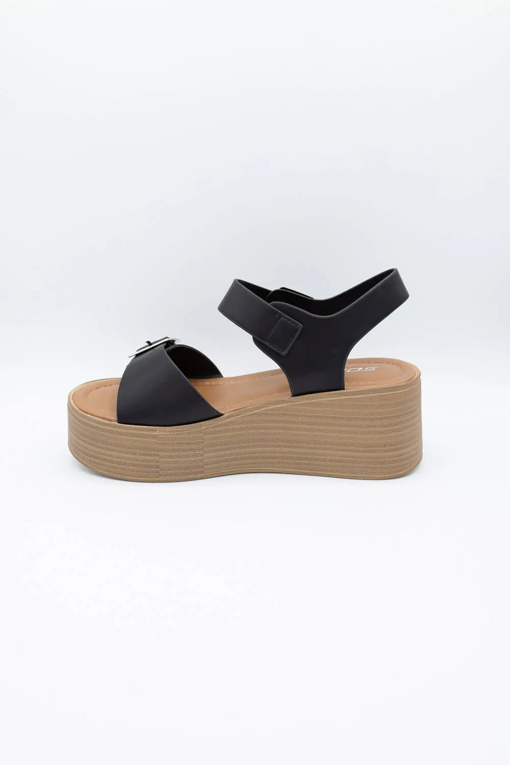 Soda Dorina Buckle Platform Sandals for Women in Black | DORINA-S BLACK sold by Glik’s product image thumbnail 4