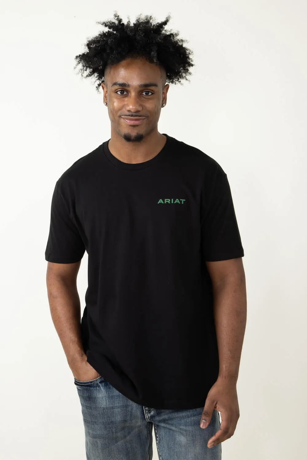 Ariat Wooden Badges T-Shirt for Men in Black | 10051447-BLACK sold by Glik’s product image thumbnail 2