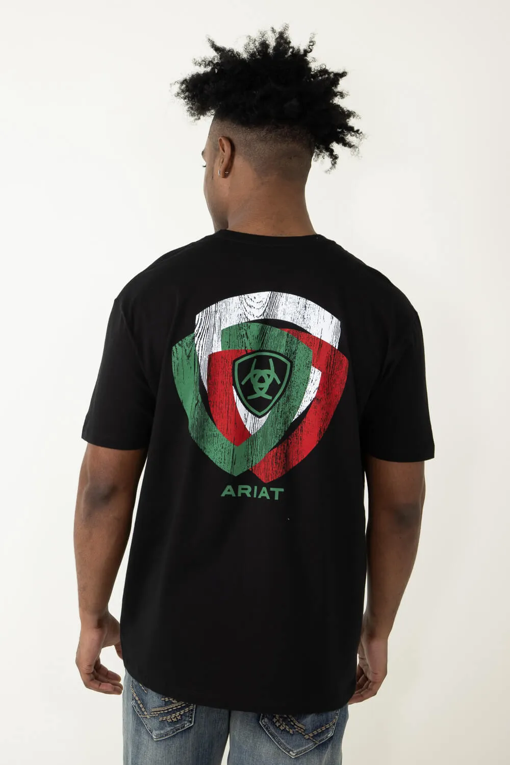 Ariat Wooden Badges T-Shirt for Men in Black | 10051447-BLACK sold by Glik’s