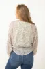 Sheer Tie Floral Blouse for Women in Beige | NC30963A-CEMENT sold by Glik’s