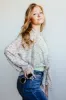 Sheer Tie Floral Blouse for Women in Beige | NC30963A-CEMENT sold by Glik’s