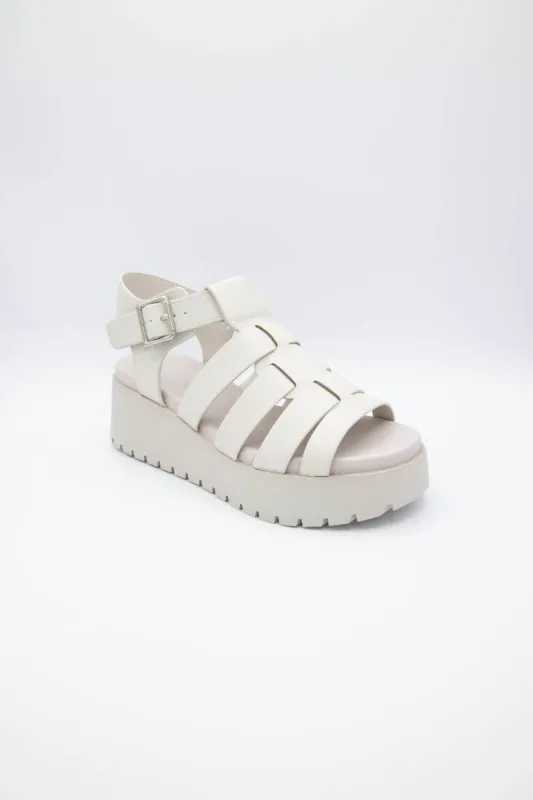 Soda Pullout Fisherman Lug Sandals for Women in Bone Off White | PULLOUT-S BONE made by Glik’s