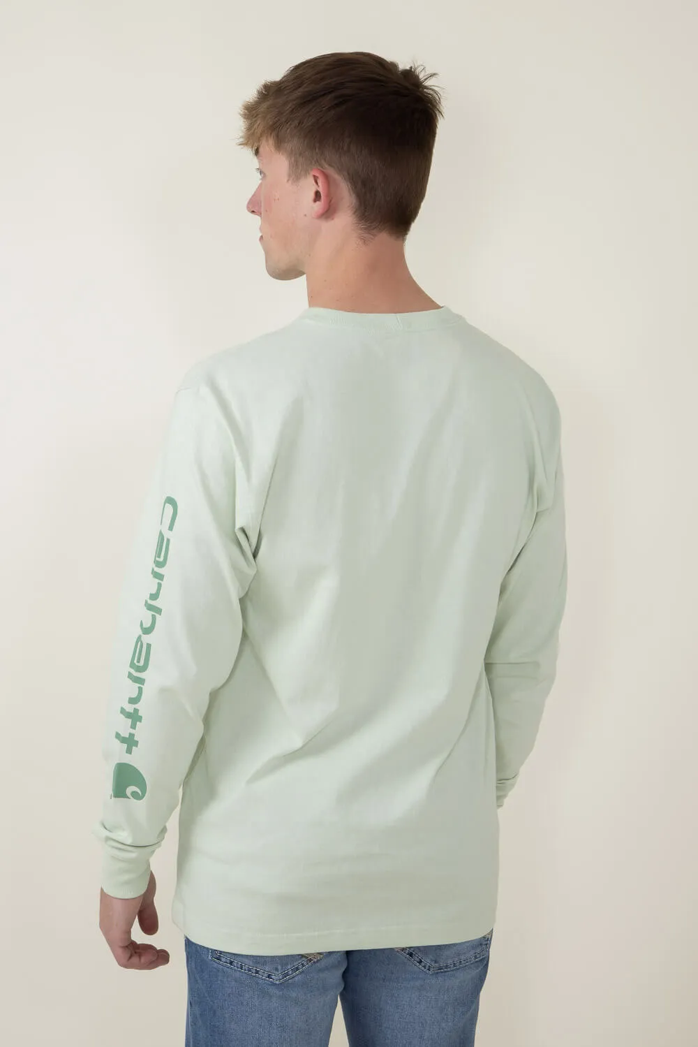 Carhartt Long Sleeve Logo T-Shirt for Men in Light Green | K231-GF3 sold by Glik’s product image thumbnail 4