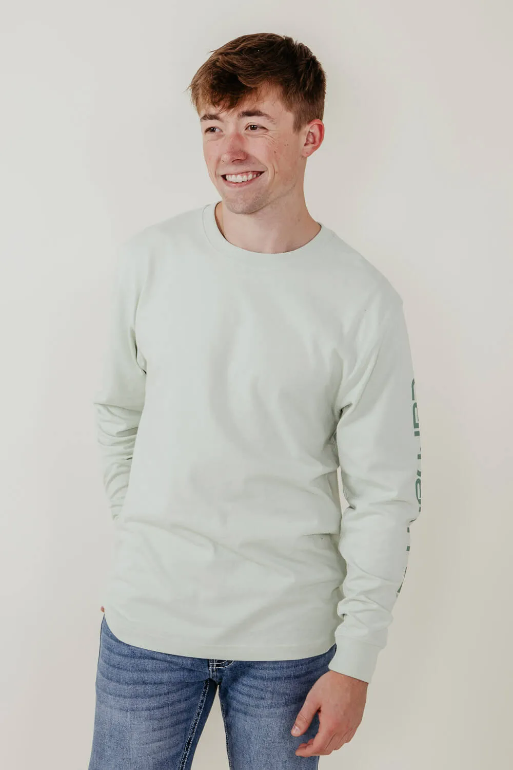 Carhartt Long Sleeve Logo T-Shirt for Men in Light Green | K231-GF3 sold by Glik’s