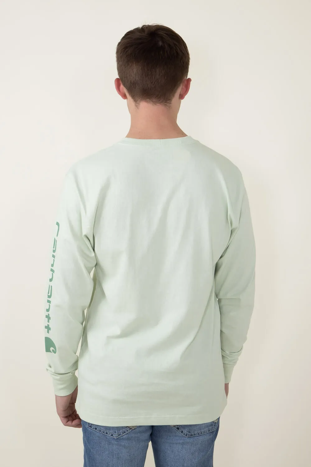 Carhartt Long Sleeve Logo T-Shirt for Men in Light Green | K231-GF3 sold by Glik’s product image thumbnail 5