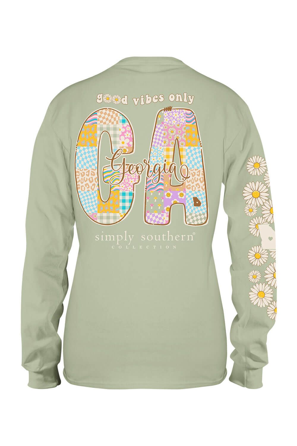Simply Southern Long Sleeve Georgia T-Shirt for Women in Sage | LS-STATE-GA-SAGE sold by Glik’s