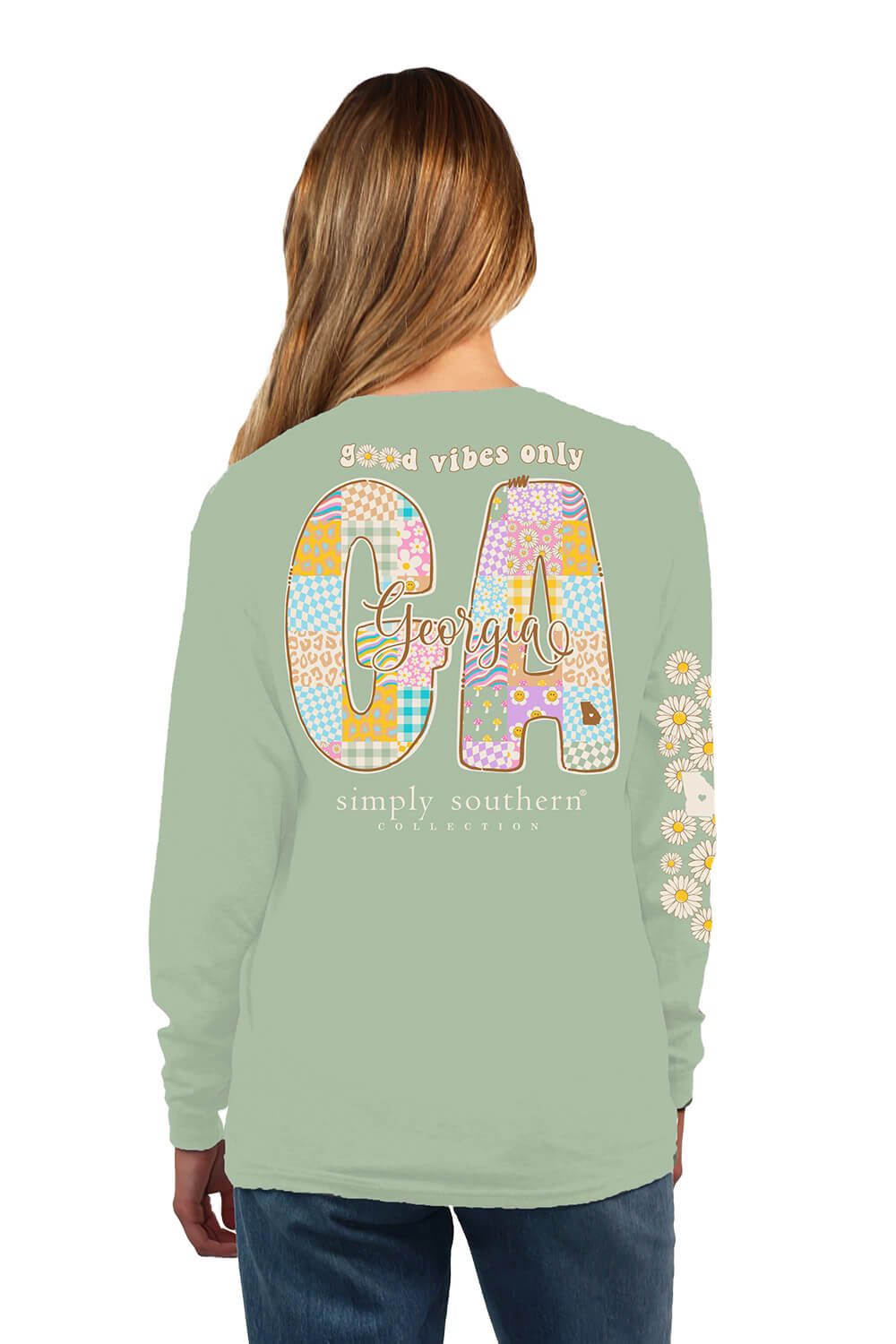 Simply Southern Long Sleeve Georgia T-Shirt for Women in Sage | LS-STATE-GA-SAGE sold by Glik’s product image thumbnail 2
