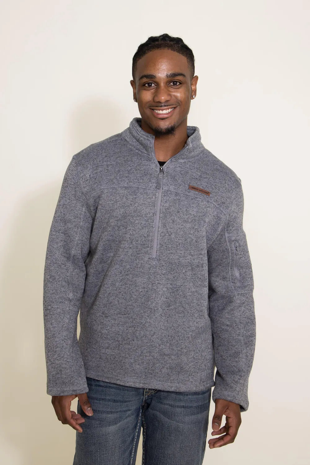 Simply Southern Knit Quarter Zip for Men in Grey | GLK-0221-MN-KNTPLL-HTHRGRY sold by Glik’s product image thumbnail 2