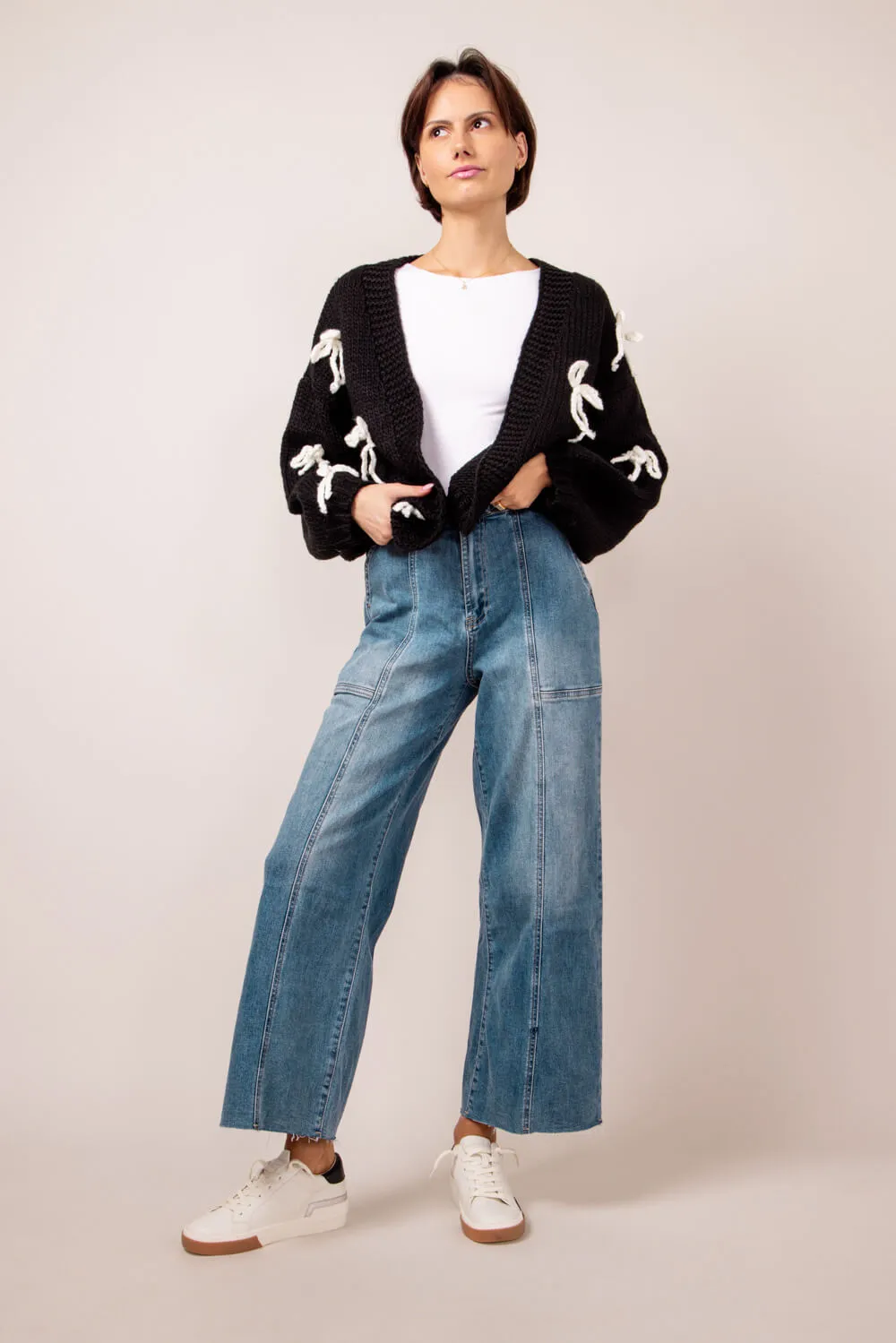 Braided Waist Wide Leg Jeans for Women | MAP2804-LTDENIM sold by Glik’s product image thumbnail 2