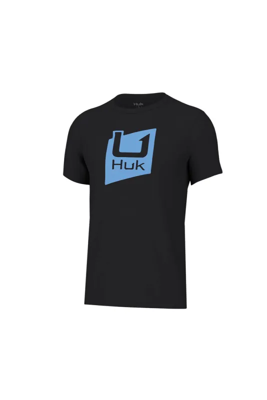 Huk Fishing Youth Slice Logo T-Shirt for Boys in Black | H7100071-001 sold by Glik’s
