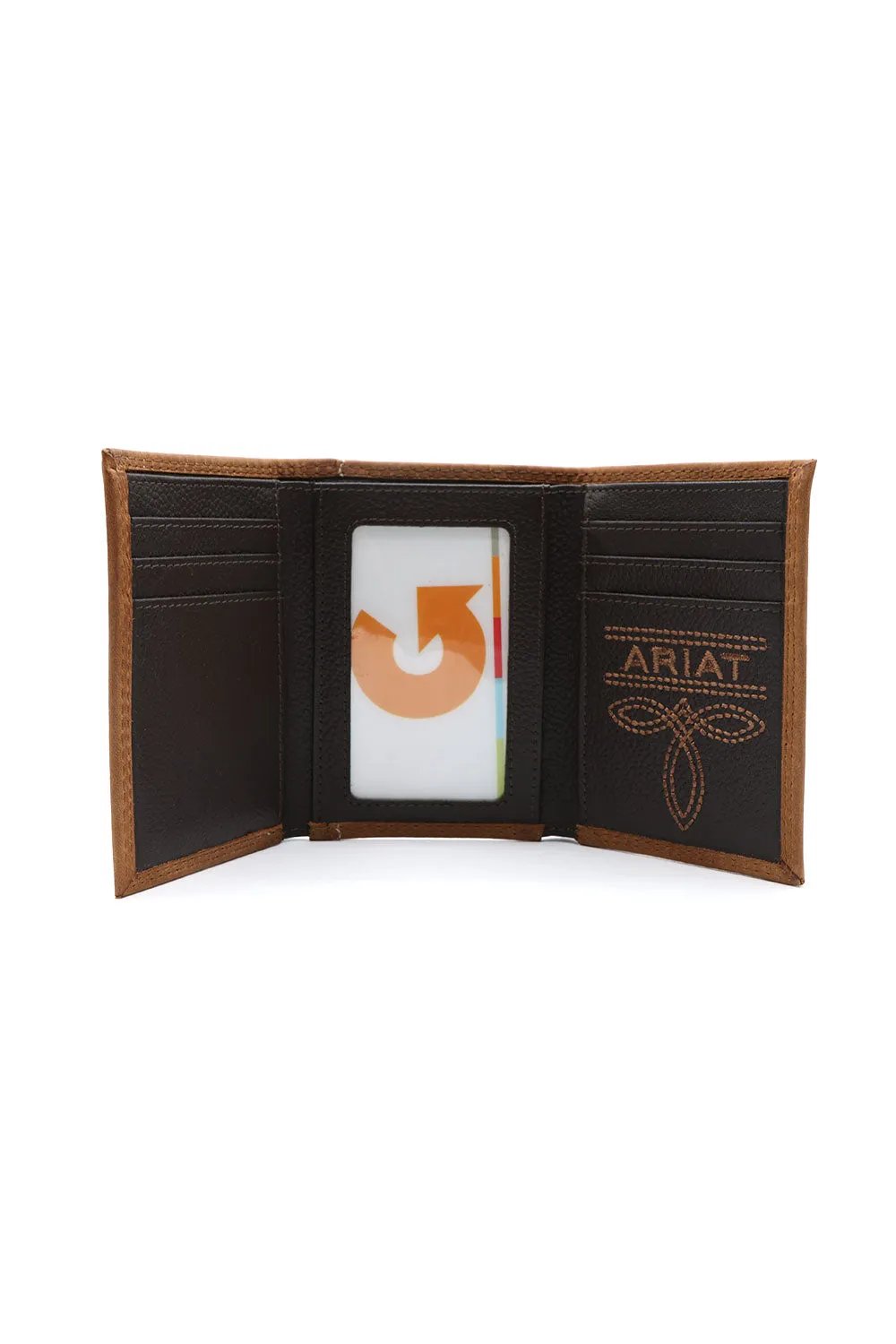Ariat Tri-Fold Embroidered Wallet in Brown | A3548144-BROWN sold by Glik’s product image thumbnail 2