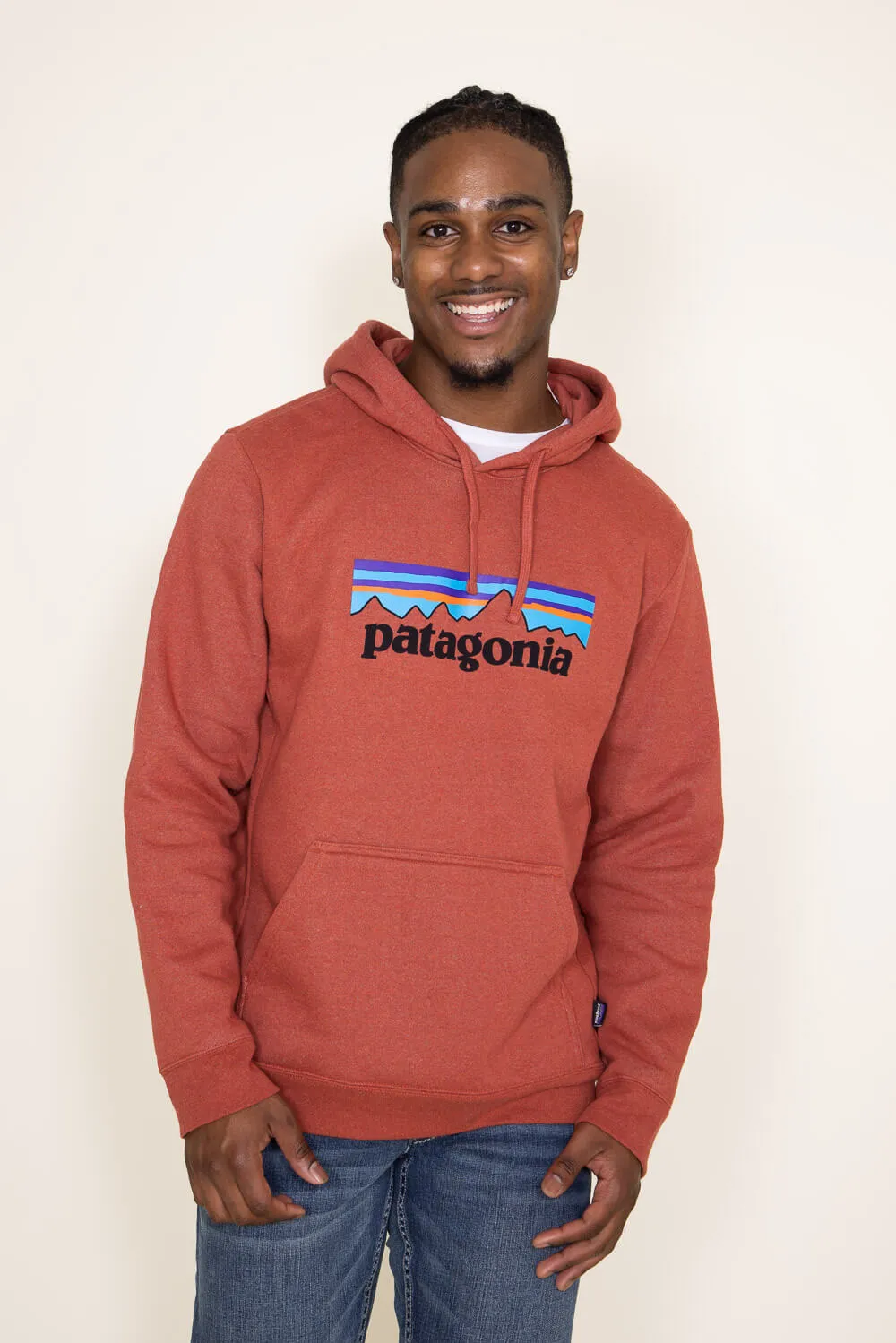 Patagonia Men’s P-6 Logo Uprisal Hoodie in Red | 39622-BURD sold by Glik’s