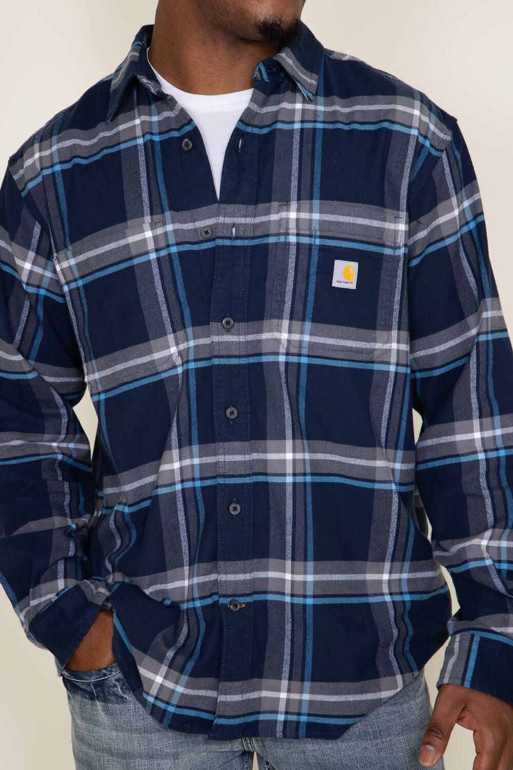 Carhartt Rugged Flex Midweight Flannel Shirt for Men in Blue | 105945-412 sold by Glik’s product image thumbnail 4