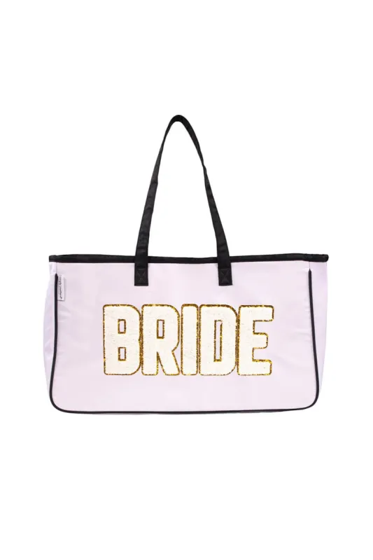 Simply Southern Sparkle Bride Tote Bag for Women in White | 0123-SPARKLEBAG-TOTE-BRIDE sold by Glik’s