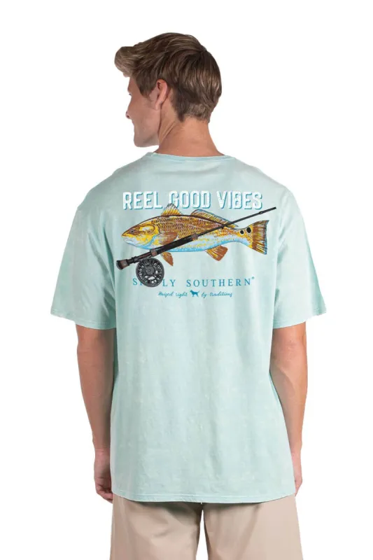 Simply Southern Point Fish T-Shirt for Men in Blue | SC-MN-SS-POINT-HAZE sold by Glik’s