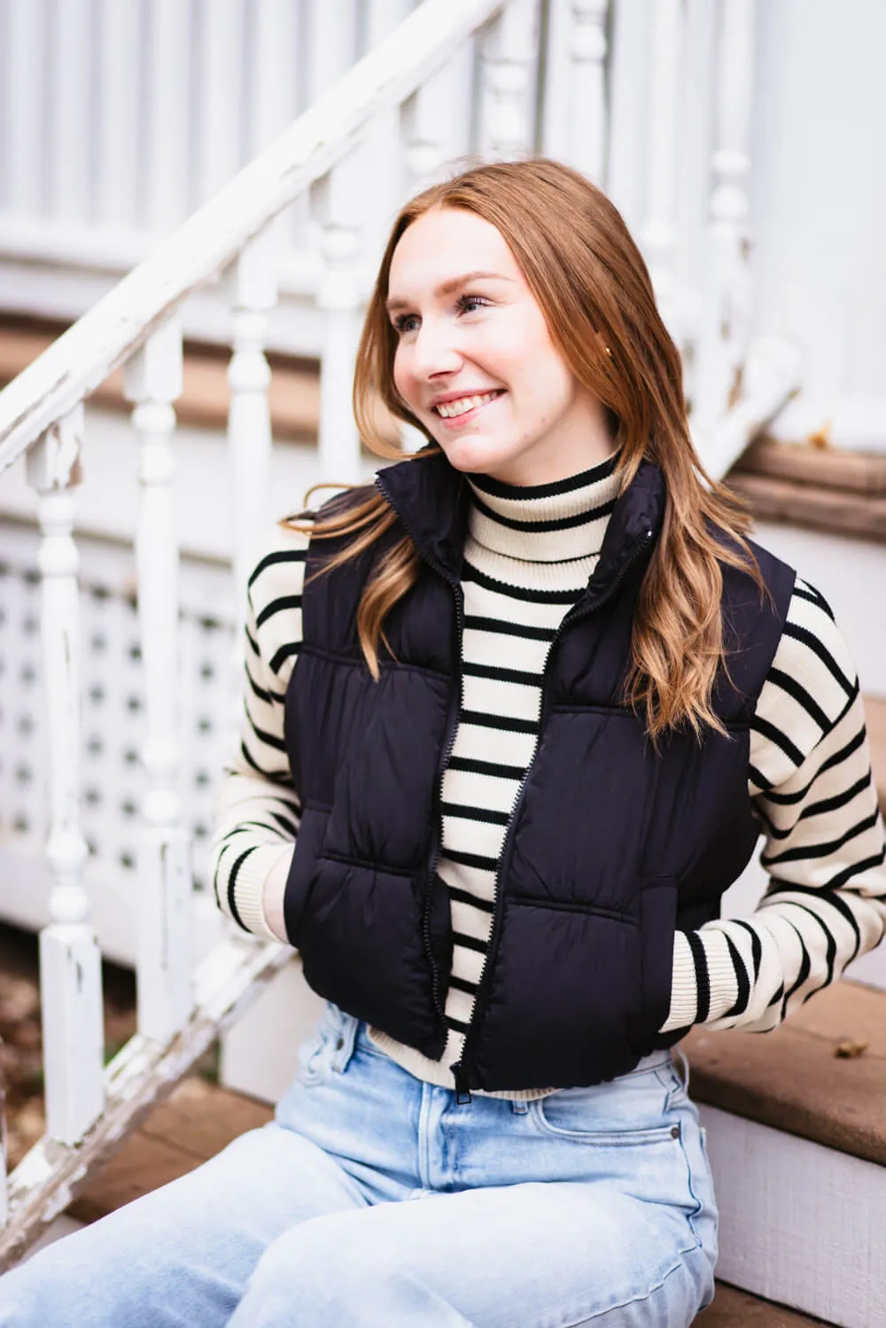 Love Tree Crinkle Puffer Vest for Women in Black | 5128VH-BLACK sold by Glik’s