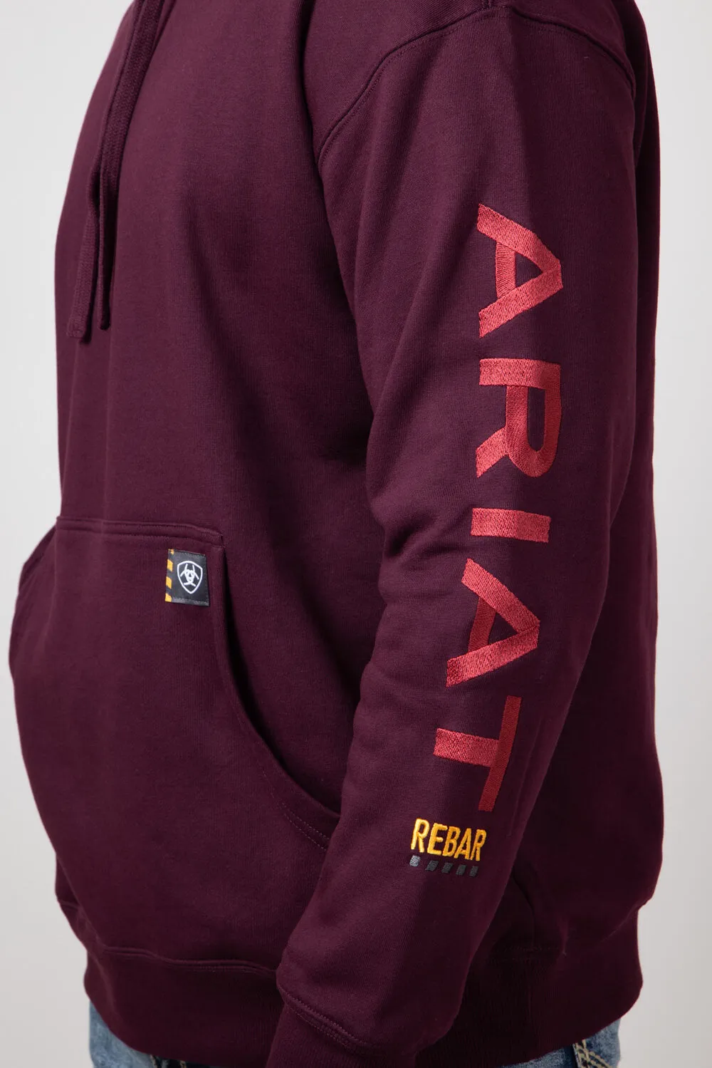 Ariat Rebar Graphic Hoodie for Men in Malbec | 10046663-MALBEC sold by Glik’s product image thumbnail 3