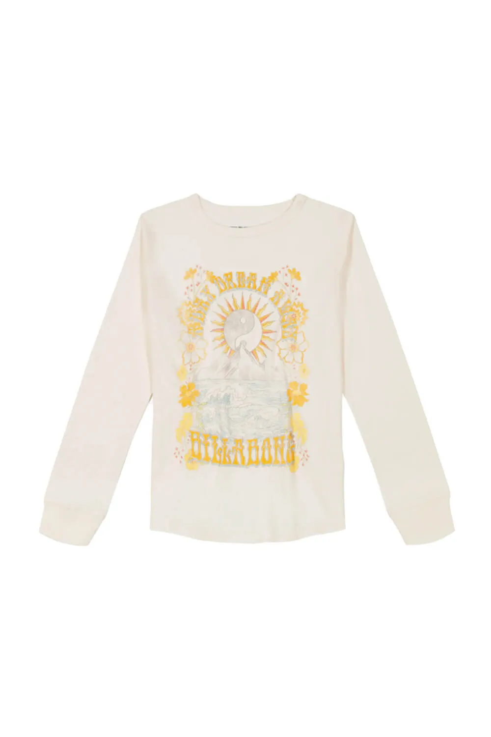 Billabong Youth Day Dream Away Graphic Long Sleeve T-Shirt for Girls in Salt Crystal | BSFHA14S-680-SALT sold by Glik’s