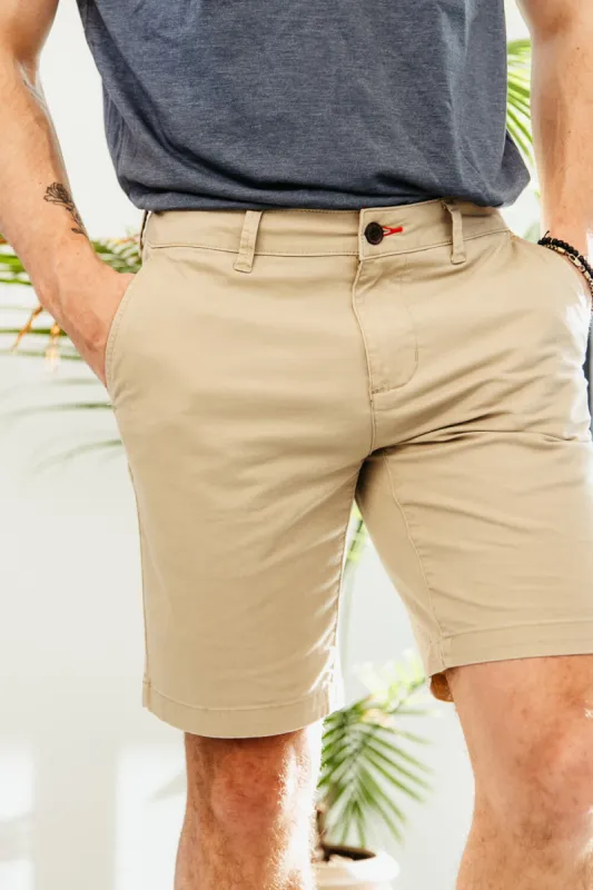 1897 Original 9" Washed Twill Shorts for Men in Khaki | 4GLL1223-KHAKI sold by Glik’s