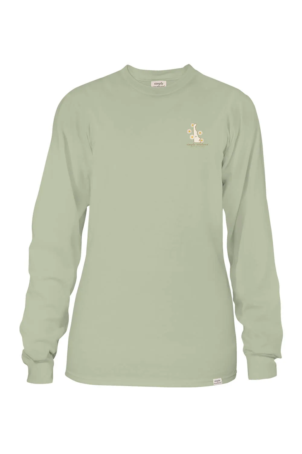 Simply Southern Long Sleeve Delaware T-Shirt for Women in Sage | LS-STATE-DE-SAGE sold by Glik’s product image thumbnail 2