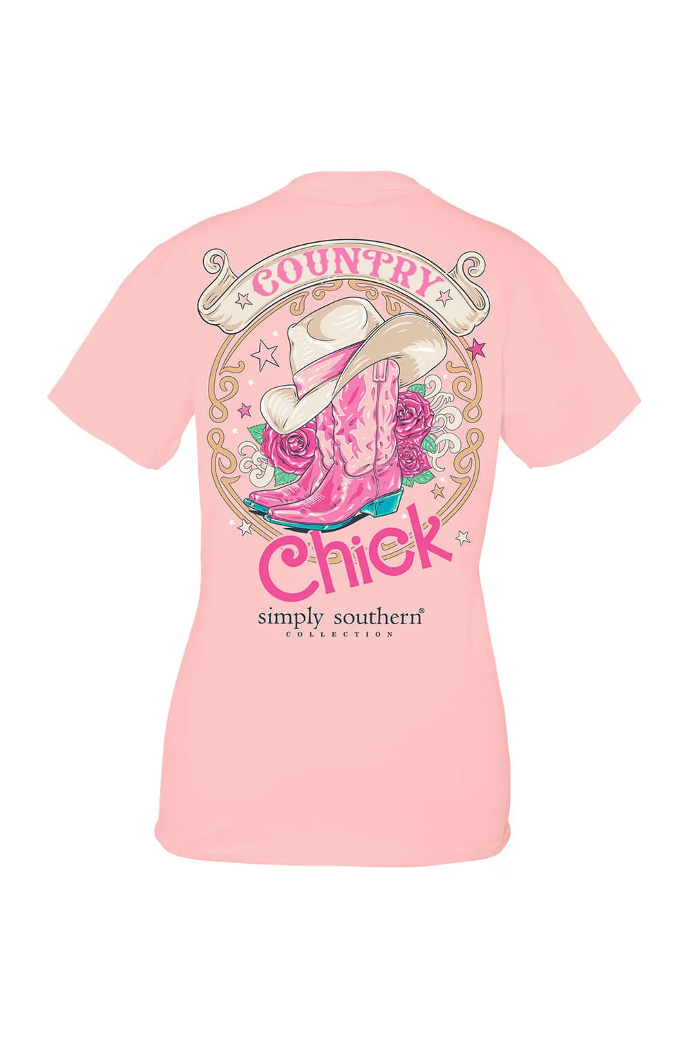 Simply Southern Youth Country Chick T-Shirt for Girls in Pink | YTH-SS-COUNTRYCHICK-LOTUS sold by Glik’s product image thumbnail 3