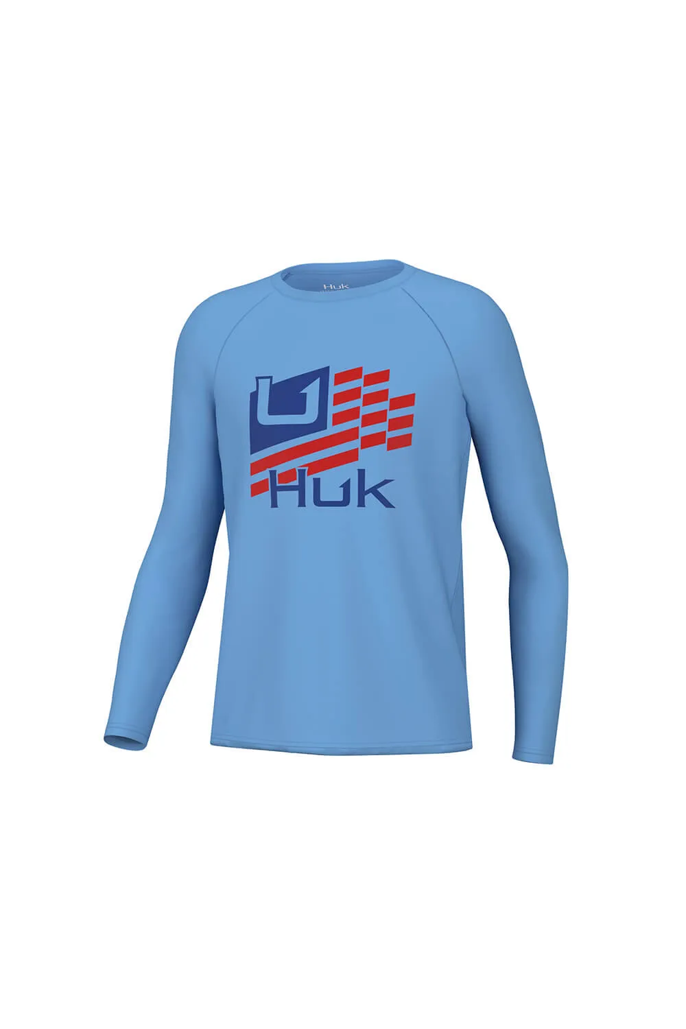 Huk Fishing Youth Stripes Pursuit Long Sleeve T-Shirt for Boys in Blue | H7120107-420 sold by Glik’s