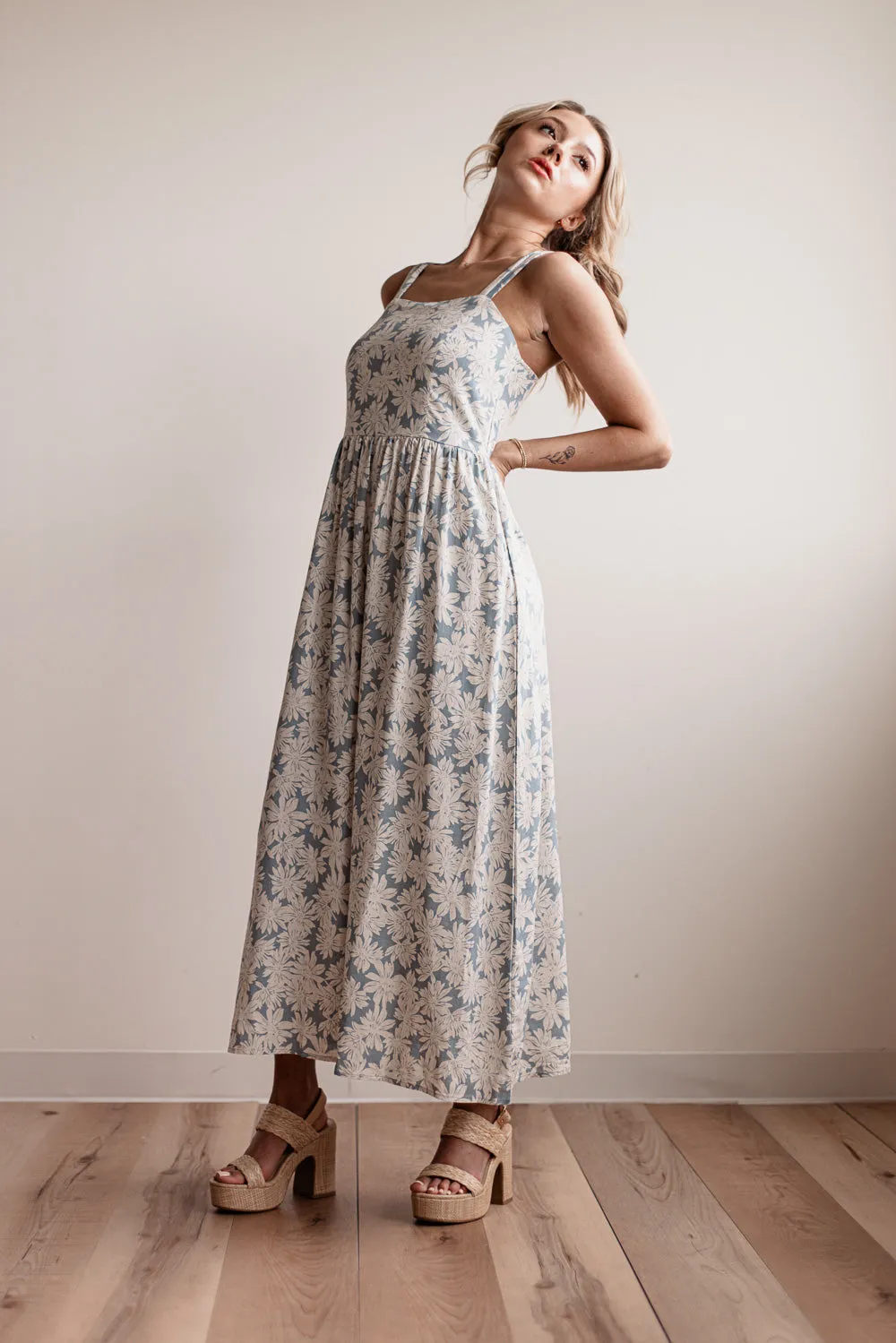 Floral Midi Dress for Women in Blue | 82967-SLATE sold by Glik’s product image thumbnail 2