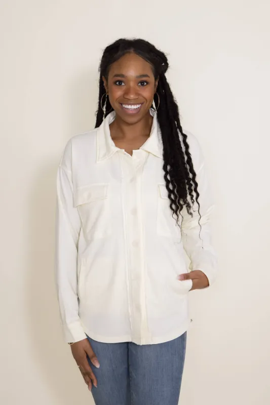 Thread & Supply Cyrus Shacket for Women in White | J1144CPKTS-VINTAGEWHITE sold by Glik’s
