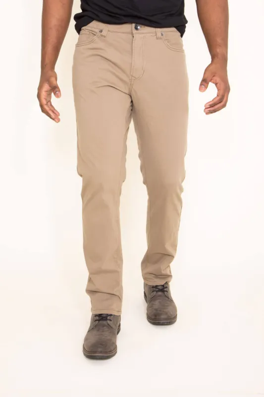Union Five Pocket Comfort Twill Pants for Men in Brown | H3538WT-212HKHAKI sold by Glik’s