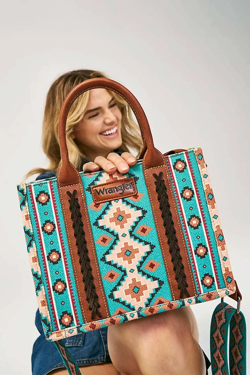 Wrangler Crossbody Tote Bag for Women in Turquoise | WG2203-8120S-TQ sold by Glik’s product image thumbnail 4