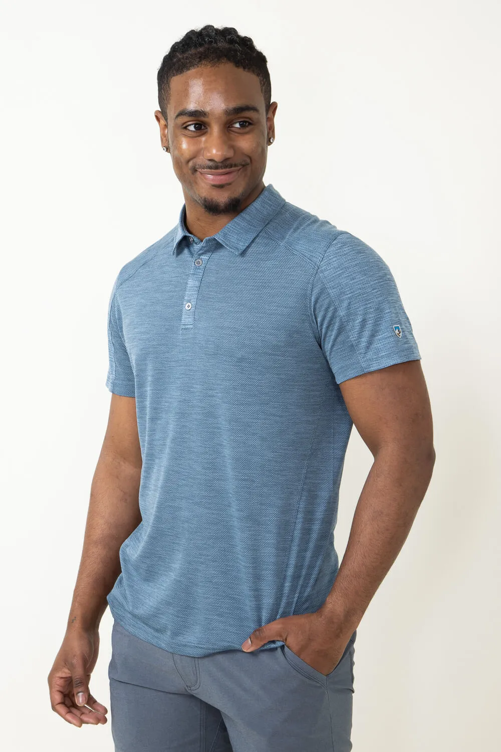 Kuhl Engineered Polo Shirt for Men in Blue Cove | 7512-BC-BLUECOVE sold by Glik’s product image thumbnail 3