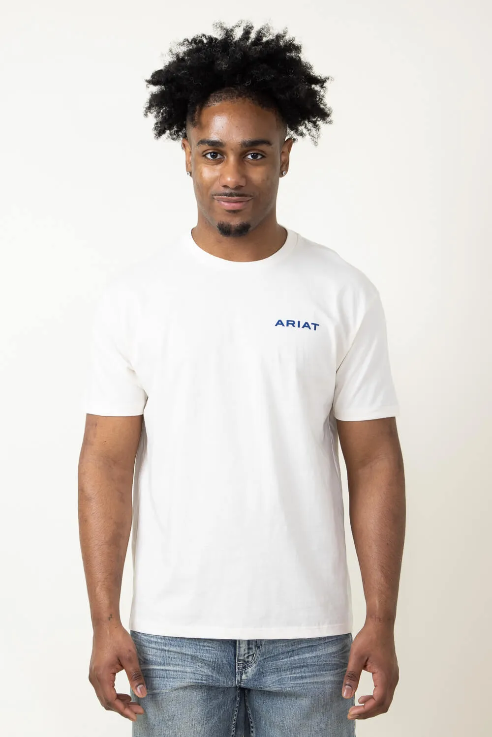 Ariat Logo T-Shirt for Men in Off White | 10051454-OFFWHITE sold by Glik’s product image thumbnail 2