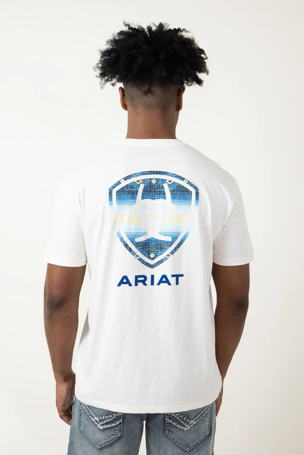 Ariat Logo T-Shirt for Men in Off White | 10051454-OFFWHITE sold by Glik’s product image thumbnail 3