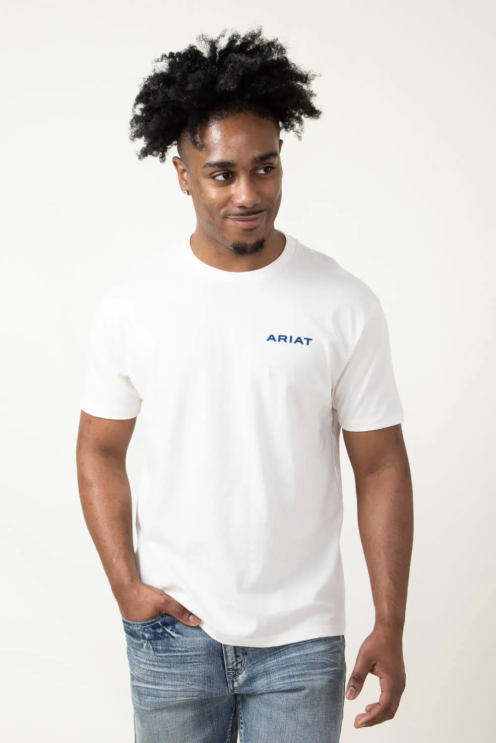 Ariat Logo T-Shirt for Men in Off White | 10051454-OFFWHITE sold by Glik’s product image thumbnail 4