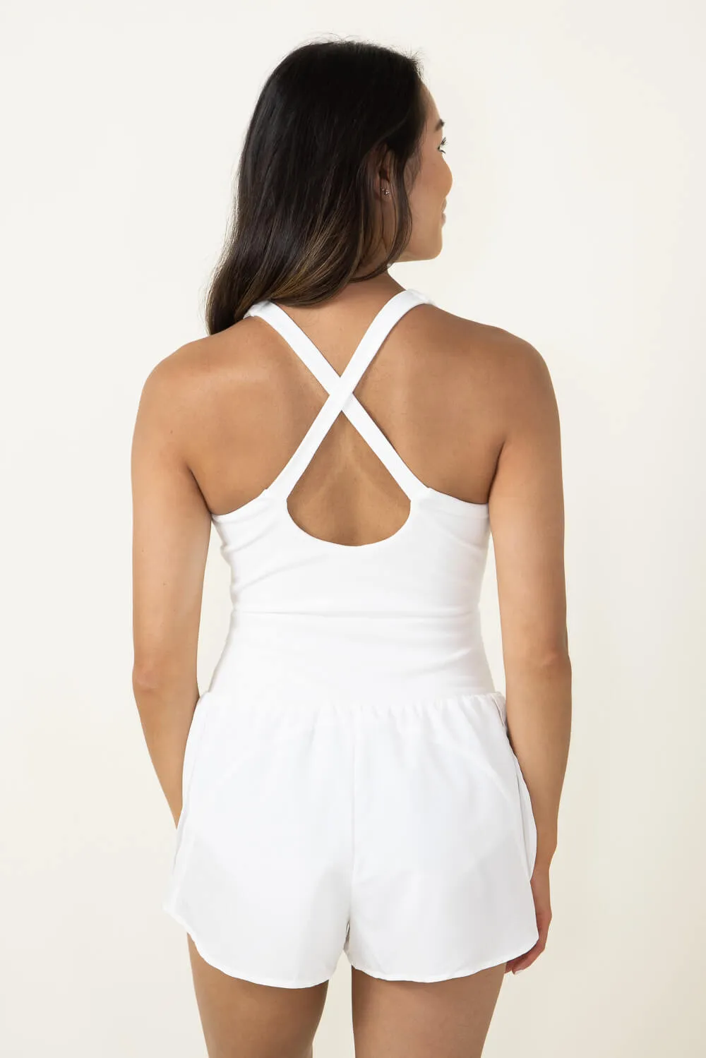 Illa Illa Activewear Runsie Romper for Women in White | IM7541-OFFWHITE sold by Glik’s product image thumbnail 2