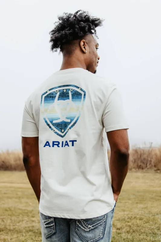 Ariat Logo T-Shirt for Men in Off White | 10051454-OFFWHITE sold by Glik’s