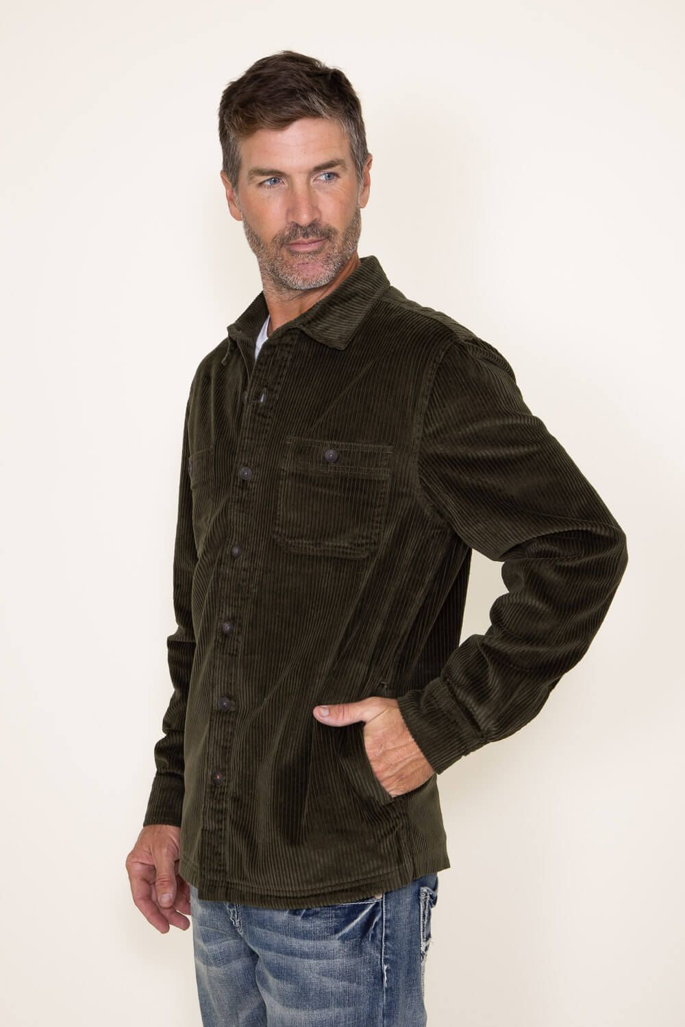 Weatherproof Vintage Corduroy Shirt Jacket for Men in Green | F2388040GK-LODEN GREEN sold by Glik’s product image thumbnail 3