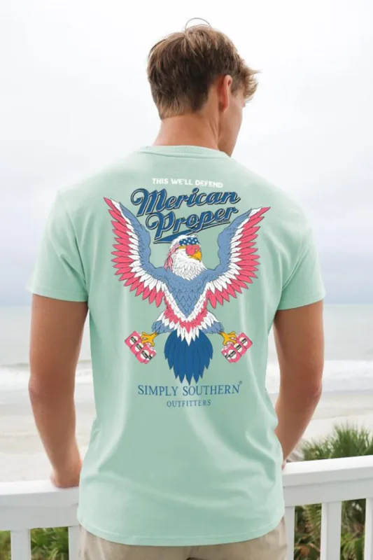 Simply Southern Merican Eagle T-Shirt for Men in Light Blue | MN-SS-MERICAN-CHINCHILLA-S sold by Glik’s