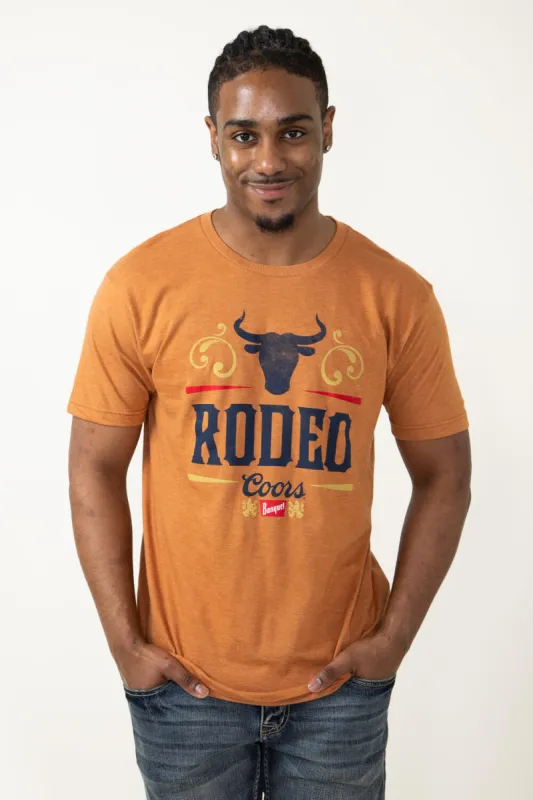 Brew City Coors Banquet Bull Rodeo T-Shirt for Men in Orange | 14870-814B sold by Glik’s