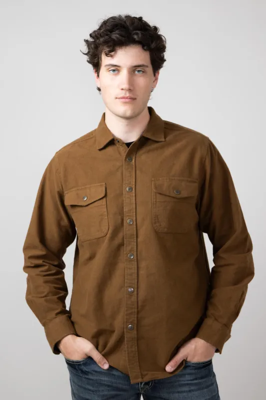 North River Suede Cotton Shirt for Men in Barn | NRM8057-BARN sold by Glik’s