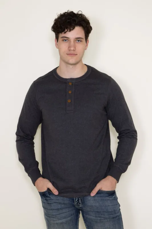 Jersey Henley Shirt for Men in Charcoal | FK100-FKF1-HCHAR sold by Glik’s
