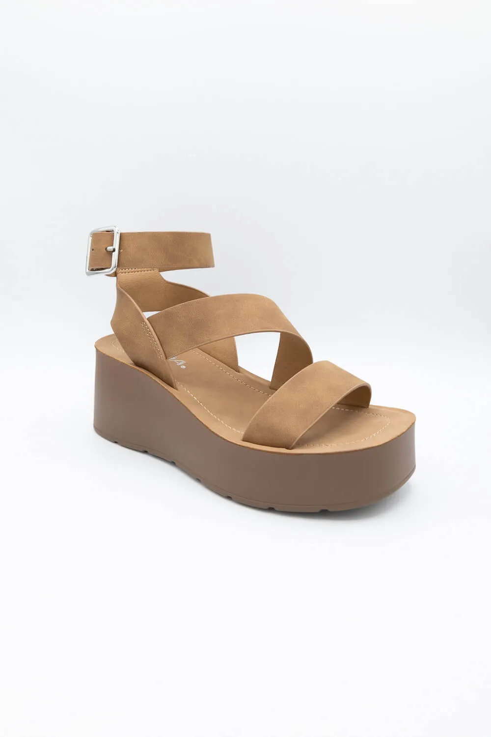 Soda Newday Platform Sandals for Women in Tan | NEWDAY-S TAN sold by Glik’s