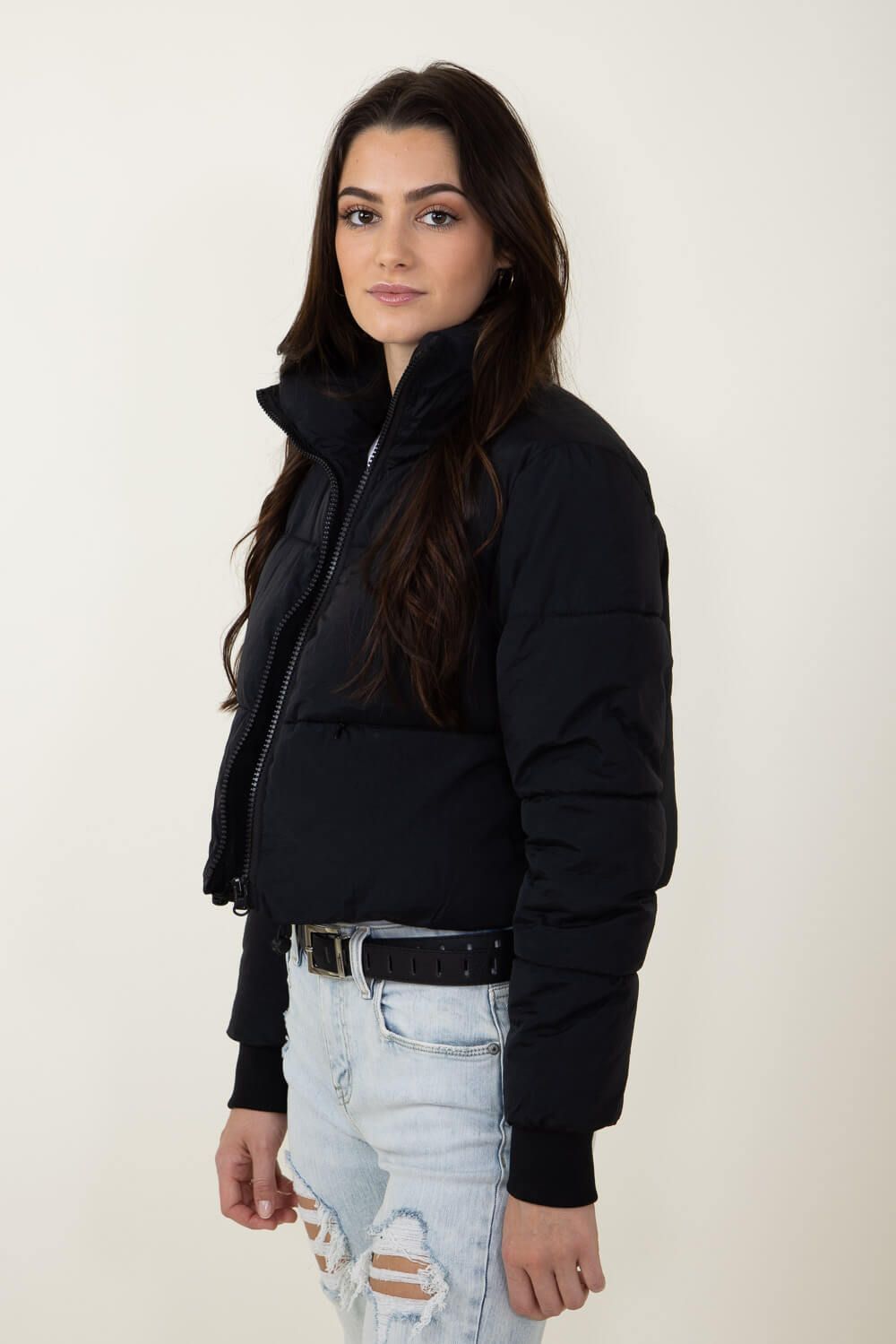 Simply Southern Cropped Puffer Jacket for Women in Black | PP-0223-PUFFY-JACKET-BLACK sold by Glik’s product image thumbnail 4