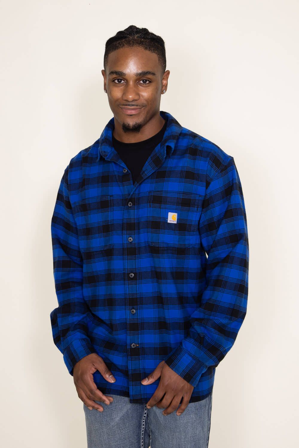 Carhartt Rugged Flex Flannel Plaid Shirt for Men in Blue/Black | 105945-GSB sold by Glik’s product image thumbnail 3