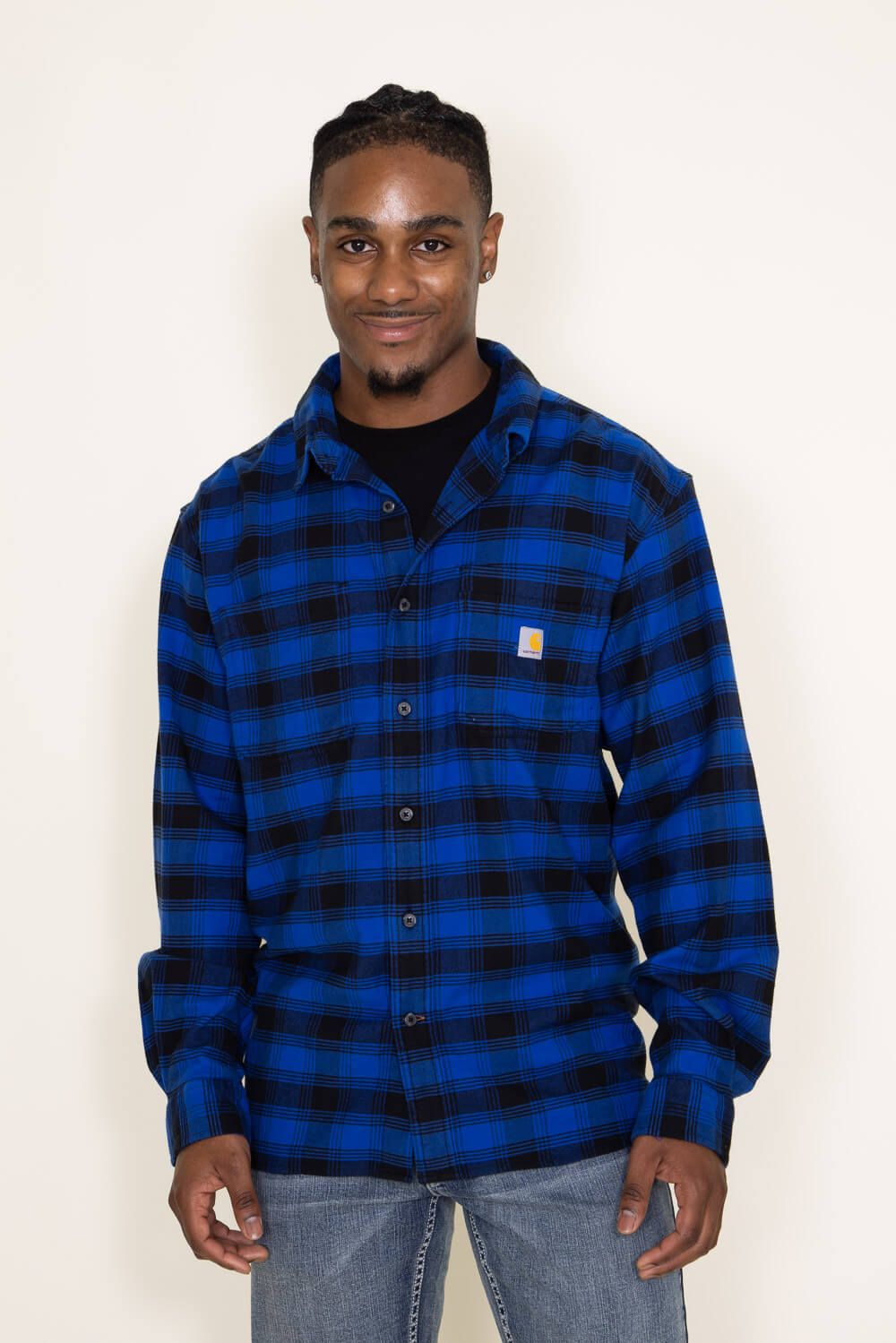 Carhartt Rugged Flex Flannel Plaid Shirt for Men in Blue/Black | 105945-GSB sold by Glik’s
