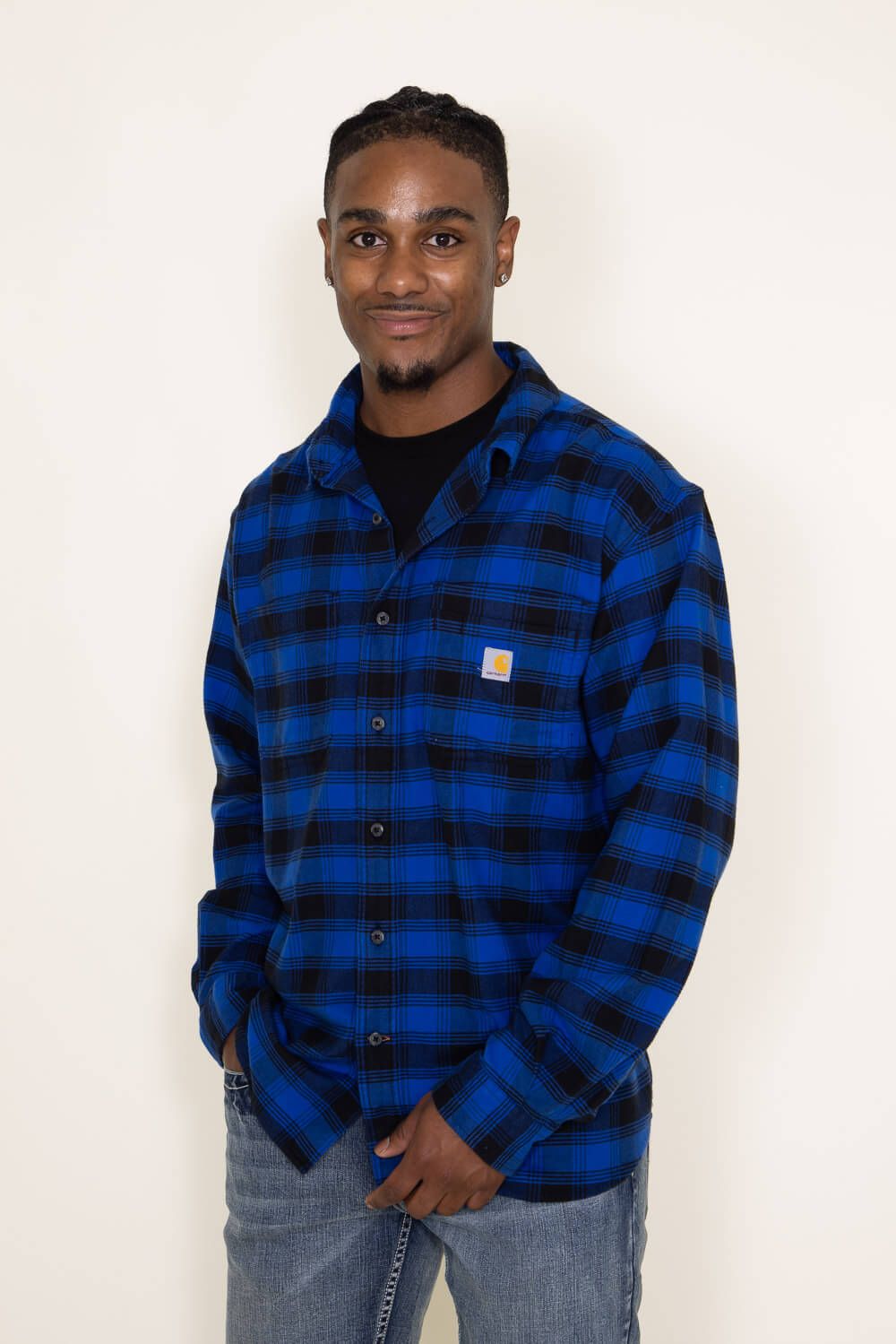 Carhartt Rugged Flex Flannel Plaid Shirt for Men in Blue/Black | 105945-GSB sold by Glik’s product image thumbnail 4