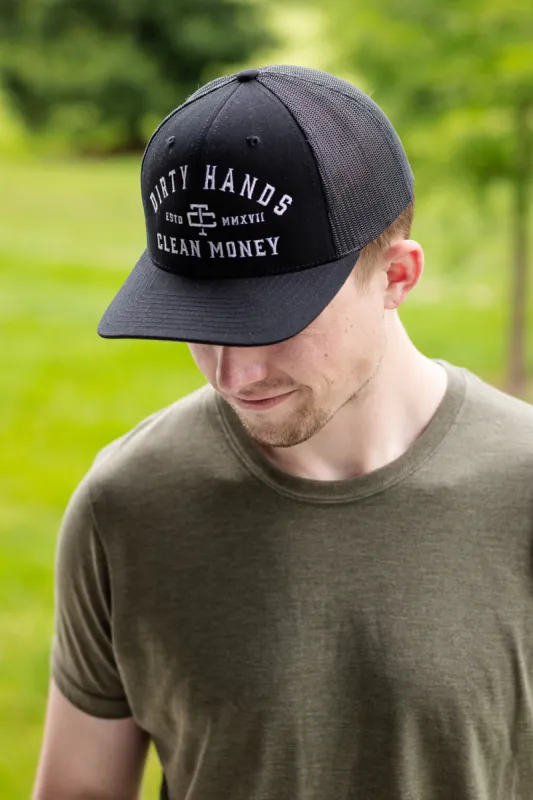 Troll Co. DCHM Embroidered Curved Brim Trucker Hat for Men in Black | TC0082-BLACK sold by Glik’s