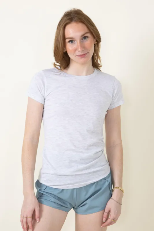 Basic Crewneck T-Shirt for Women in White Heather | 3200-WHTHTHR sold by Glik’s